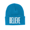 Believe Neon Blue Beanie