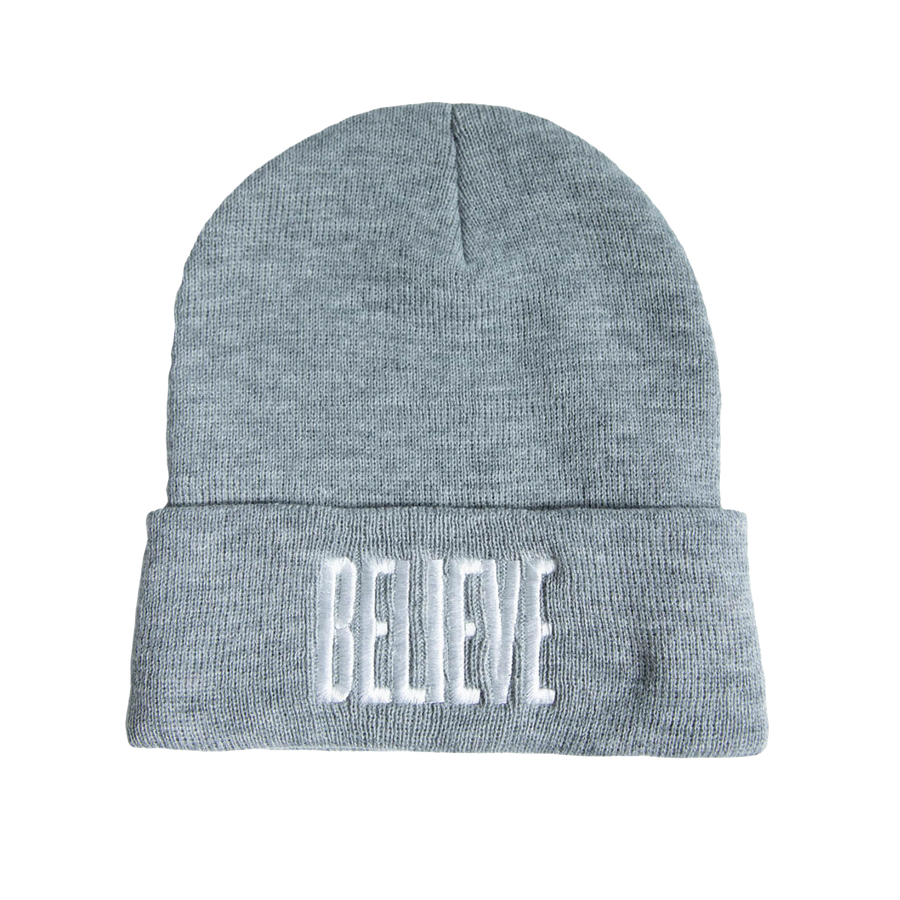 Believe Gray Beanie