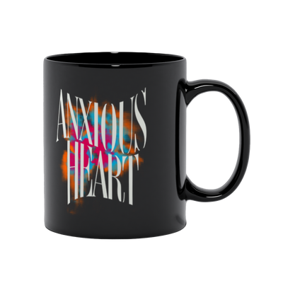Anxious Heart Black Mug